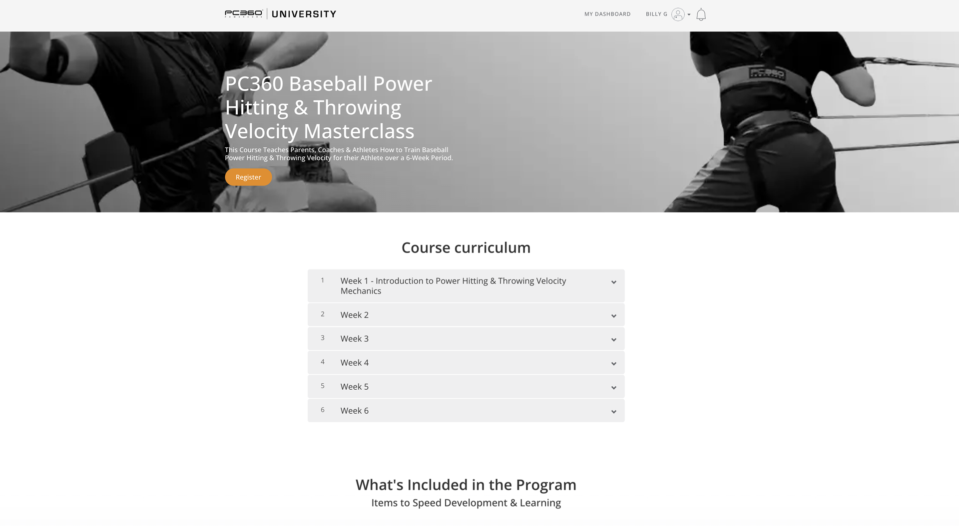 Baseball Masterclass Basic Plan Coach Powercore 360