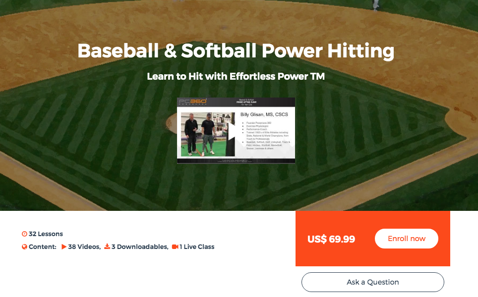 Baseball & Softball Effortless Power (TM) Hitting Course & Downloadable Program
